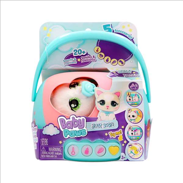 Imc Toys Baby Paws Gato Peluche Nouveau-né avec Accessoires