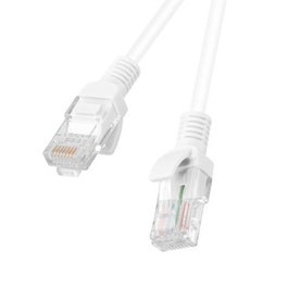 Lanberg Câble Réseau Catégorie 6 (Cat. 6) U/UTP Blanc 3 mètres - Câble Ethernet 300 cm pour Haute Vitesse - Latiguillo