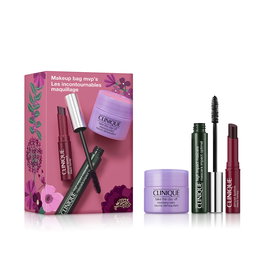 Clinique Ensemble de 3 produits : Mascara High Impact 7ml, Baume à lèvres miel noir 1.2g, Démaquillant Take The Day Off 15ml
