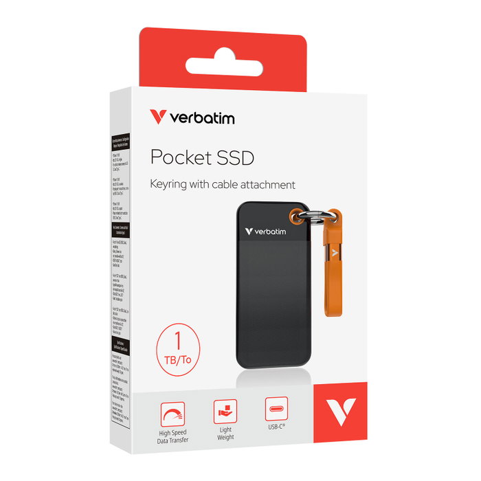 Verbatim Pocket SSD USB 3.2 1 To - Noir / Orange