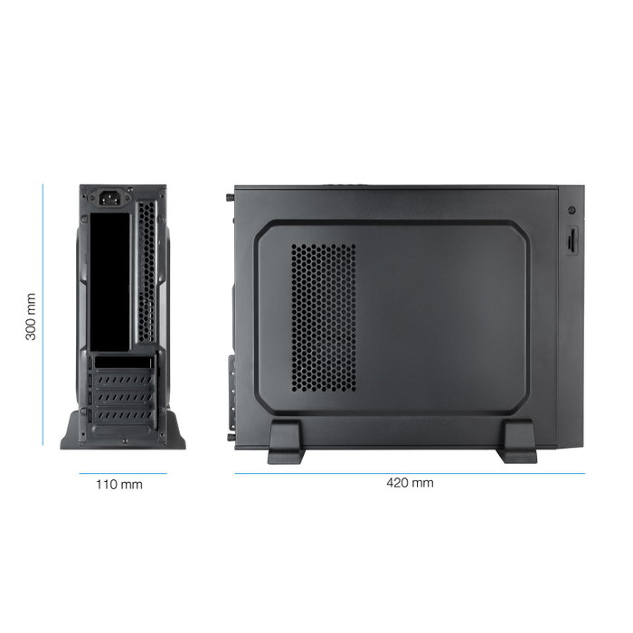 Tooq TQC-3008U3CD Boîtier PC Slim Micro-ATX Noir avec Alimentation 500W SFX USB 3.0 Tooq TQC-3008U3CD Boîtier PC Slim Micro-ATX Noir avec Alimentation 500W SFX USB 3.0