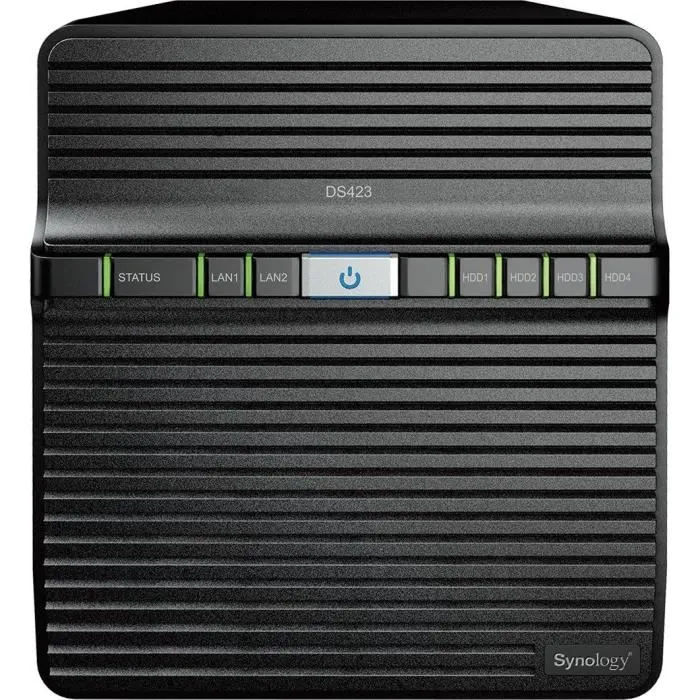 Synology DS423 - Serveur NAS 4 baies avec 2 Go RAM - Stockage réseau et gestion sécurisée des données via DSM