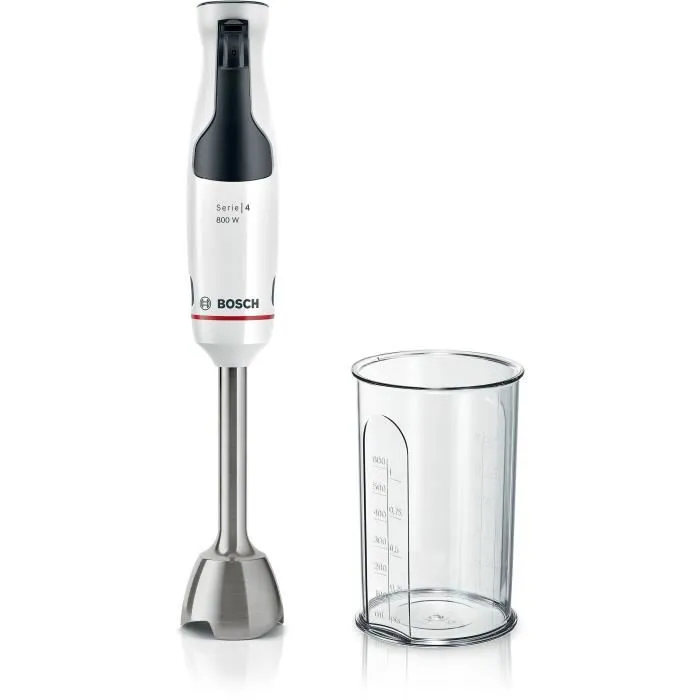 Bosch MSM4W410 Mixeur Plongeant ErgoMaster 800W à Levier à Gâchette et Turbo avec 4 Lames QuattroBlade - Facile et Confortable Bosch MSM4W410 Mixeur Plongeant ErgoMaster 800W à Levier à Gâchette et Turbo avec 4 Lames QuattroBlade - Facile et Confortable