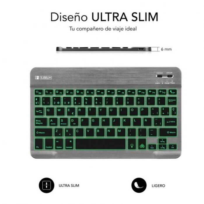 Clavier Bluetooth Subblim SUB-KBT-SMBL31 Gris Espagnol Qwerty