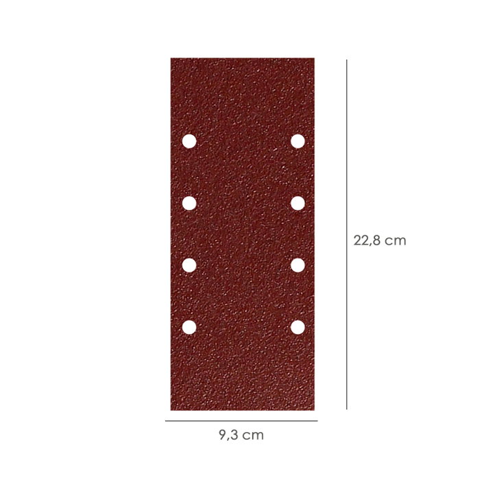 WOLFPACK LINEA PROFESIONAL Lot de 10 feuilles de papier abrasif grain 120 avec trous 93x228 mm