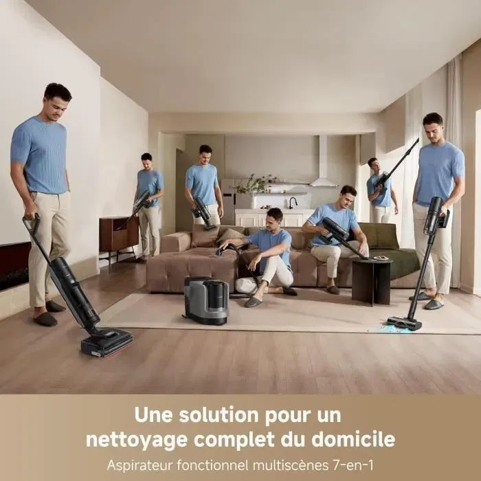 Dreame H15 Mix Aspirateur Balai Laveur Sans Fil 7-en-1 - Aspiration 23000 Pa - Bras Robotique IA - Nettoyage Triple Bordures - Lavage à l'Eau Chaude 100 °C - Autonomie 75 min Dreame H15 Mix Aspirateur Balai Laveur Sans Fil 7-en-1 - Aspiration 23000 Pa - Bras Robotique IA - Nettoyage Triple Bordures - Lavage à l'Eau Chaude 100 °C - Autonomie 75 min