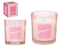 Acorde Bougie en Verre 120g Pivoine 7x8x7cm (Set de 12)