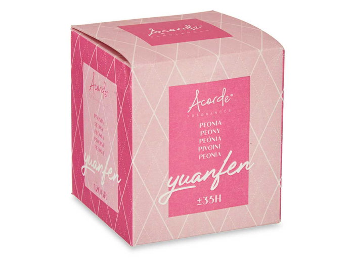 Acorde Bougie en Verre 120g Pivoine 7x8x7cm (Set de 12)