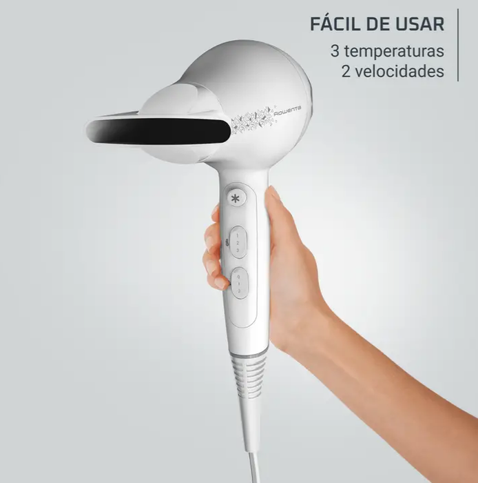 Rowenta Secateur Professionnel CV5709F0 2200W Blanc avec Diffuseur et Buse Concentratrice