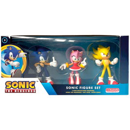 COMANSI Figurines Sonic the Hedgehog Blister - 3 Figurines PVC Non Articulées - Taille 6,5 à 8 cm