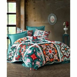 BigBuy Home Parure de lit King Size 3 pièces Vert avec impression 3D