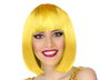 Peluca de disfraces couleur jaune lisse avec frange, 100 g, idéale pour cosplay, festivals et fêtes