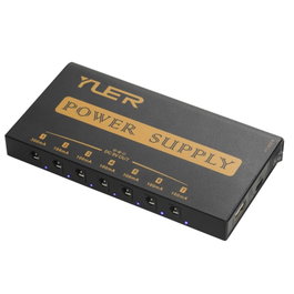 YUER Alimentation rechargeable pour pédales de guitare 9V, 7 sorties isolées, autonomie 6,5 h, avec filtre bruit, USB-C