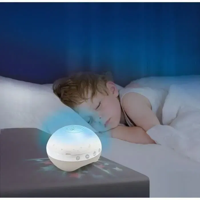 Infantino 4915 - Mobile Musical 3 en 1 Évolutif Douce Nuit avec Veilleuse, Lampe à Poser, Miroir et Réglage Volume - Blanc