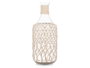 GIFTDECOR Lot de 2 bouteilles décoratives en verre et corde blanche