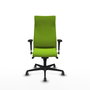 Piqueras Y Crespo Fauteuil Albacete, Similicuir Pistache, Mécanisme Synchrone, Accoudoirs 1D