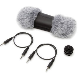 TASCAM DR-70D Kit avec adaptateur, antivent et câbles minijack pour enregistrement audio sur DSLR