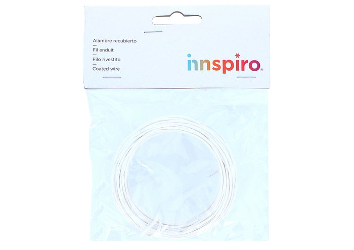 Innspiro Fil de fer recouvert de papier blanc 3 mm x 10 m