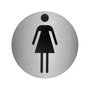 ORYX Plaque Adhésive de Toilettes « Femme » en Acier Inoxydable Ø 7 cm