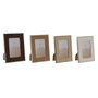 Home ESPRIT Lot de 4 Cadres Photo Marron Beige Velours et Verre