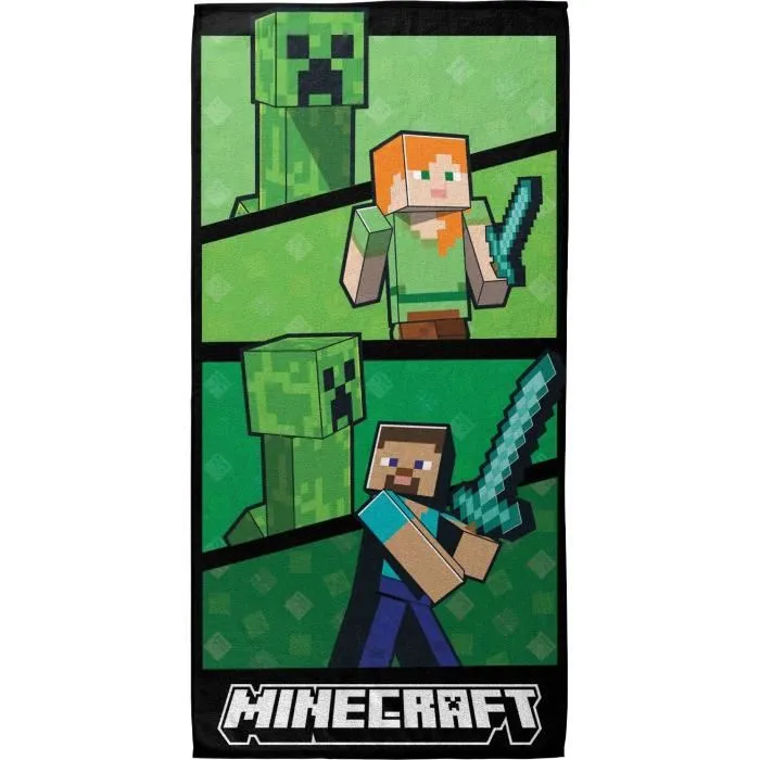 Minecraft Serviette de plage microfibre 70x140 cm sous licence officielle MNC698 Minecraft Serviette de plage microfibre 70x140 cm sous licence officielle MNC698