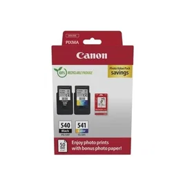 Canon - Pack cartouches d'encre PG-540 Noir et CL-541 Couleur + papiers photo - Compatible imprimantes PIXMA - Impression professionnelle