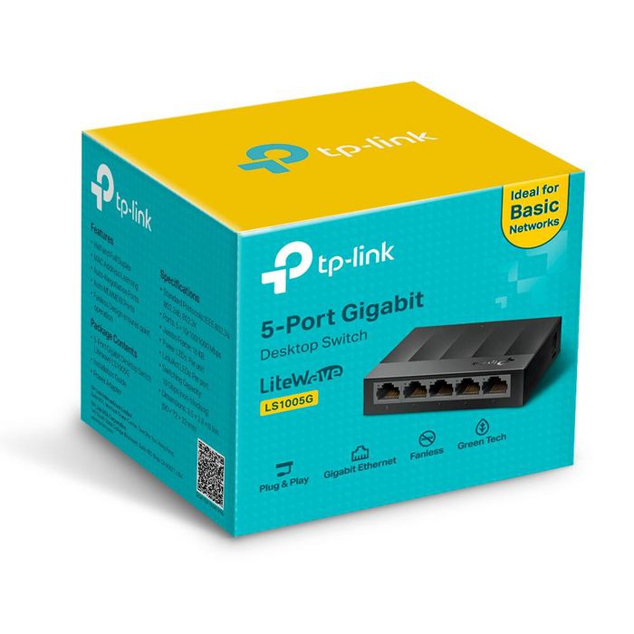 TP-Link LS1005G Commutateur Gigabit 5 ports RJ-45 Noir TP-Link LS1005G Commutateur Gigabit 5 ports RJ-45 Noir