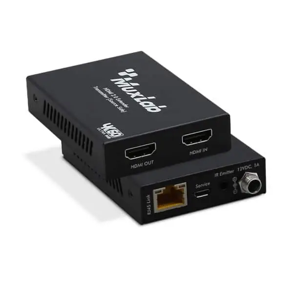 MUXLAB Kit Transmetteur-Récepteur HDMI/IR 4K60 50m PoC HDCP 2.2 HDR MUXLAB Kit Transmetteur-Récepteur HDMI/IR 4K60 50m PoC HDCP 2.2 HDR
