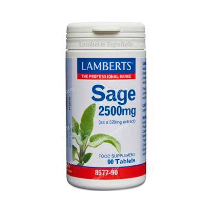 LAMBERTS Salvia 2500 mg 90 comprimés Complément Alimentaire Menopause Vegan LAMBERTS Salvia 2500 mg 90 comprimés Complément Alimentaire Menopause Vegan