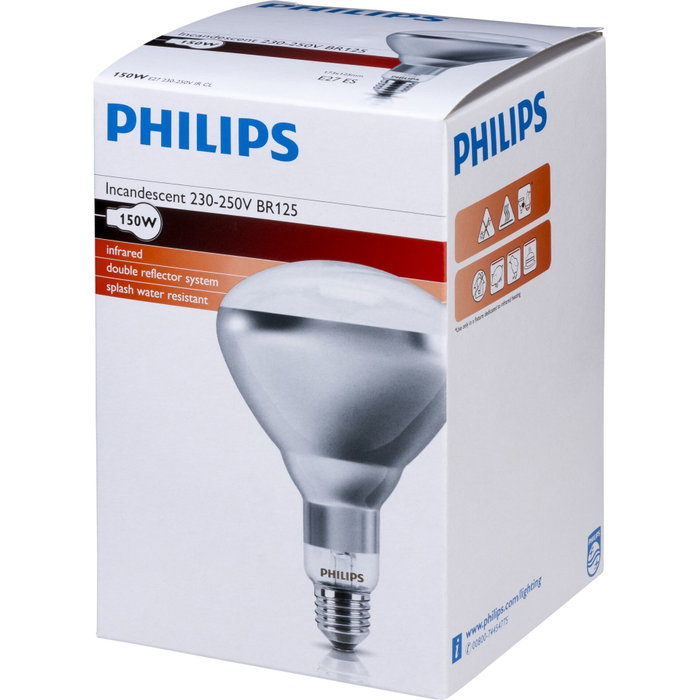 Philips Lampe infrarouge BR125 IR 150W E27 Philips Lampe infrarouge BR125 IR 150W E27