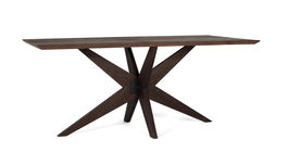 GINER Y COLOMER Table de Salle à Manger Rectangulaire en Bois de Mango Wengué 180 cm avec Base en Fer Noir Sculptural