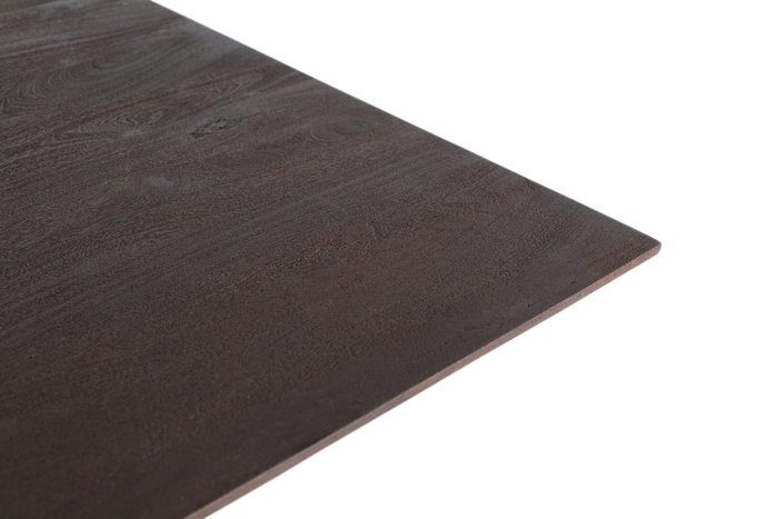 GINER Y COLOMER Table de Salle à Manger Rectangulaire en Bois de Mango Wengué 180 cm avec Base en Fer Noir Sculptural