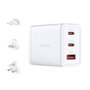 D-Link Chargeur GaN 65 W PD 3.0 DCP-651, 2x USB-C + 1x USB-A, Prise Universelle AU/EU/UK/US, Protection Surtension