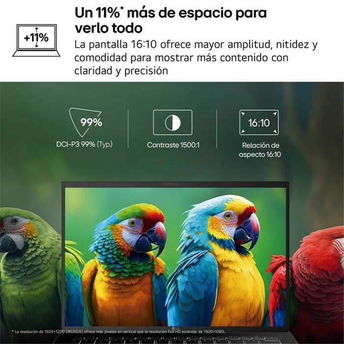 LG Gram Pro 16ZD90U-G, 16 pouces, Intel Core Ultra 7, 32 Go RAM, 512 Go SSD, Noir