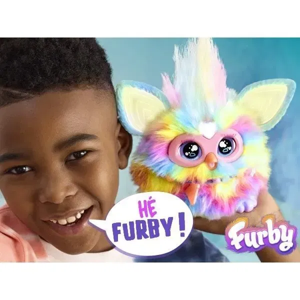 Furby Furby Tie Dye, Peluche interactive animatronique pour enfants à partir de 6 ans avec 15 accessoires et commandes vocales
