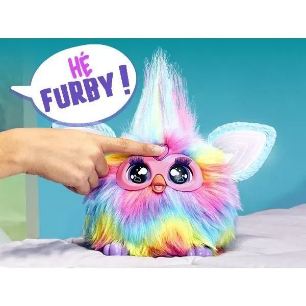 Furby Furby Tie Dye, Peluche interactive animatronique pour enfants à partir de 6 ans avec 15 accessoires et commandes vocales