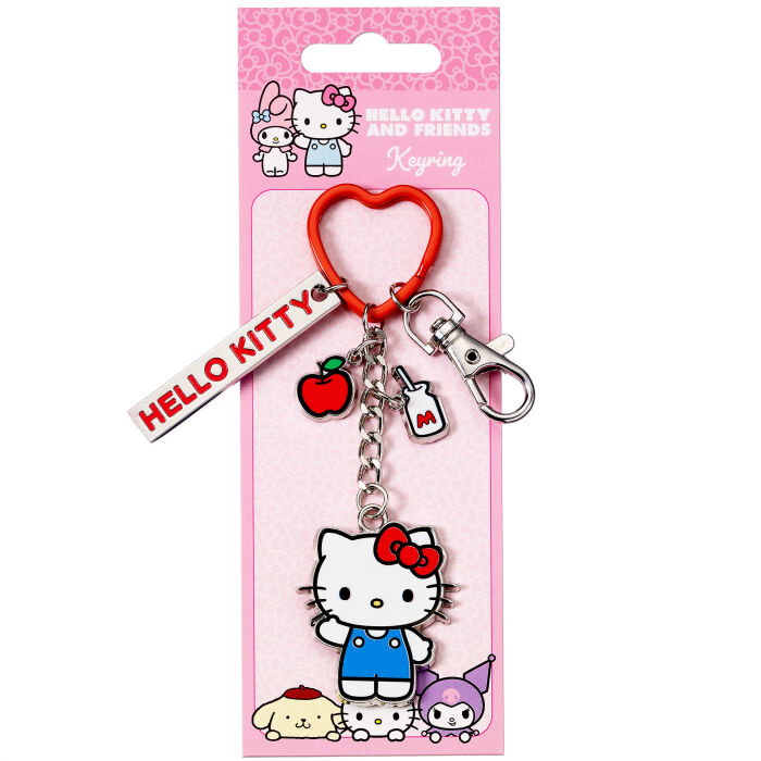 THE CARAT SHOP Porte-clés Hello Kitty avec clip pratique et anneau en forme de cœur en alliage de zinc THE CARAT SHOP Porte-clés Hello Kitty avec clip pratique et anneau en forme de cœur en alliage de zinc