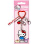 THE CARAT SHOP Porte-clés Hello Kitty avec clip pratique et anneau en forme de cœur en alliage de zinc