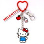 THE CARAT SHOP Porte-clés Hello Kitty avec clip pratique et anneau en forme de cœur en alliage de zinc
