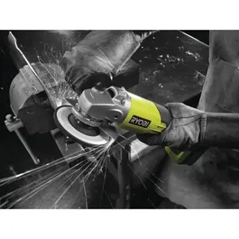 Ryobi - Meuleuse d'angle sans fil 18V ONE+ 115 mm (R18AG-0) - 7500 tr/min - Poignée auxiliaire 3 positions - Livrée avec disque à ébarber