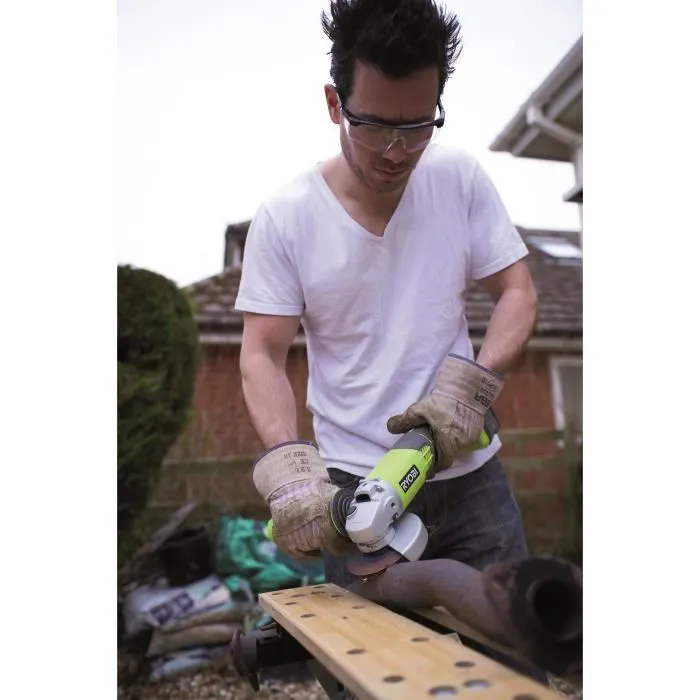 Ryobi - Meuleuse d'angle sans fil 18V ONE+ 115 mm (R18AG-0) - 7500 tr/min - Poignée auxiliaire 3 positions - Livrée avec disque à ébarber