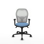 Piqueras y Crespo Chaise de Bureau Jorquera Bleu ciel et Blanc