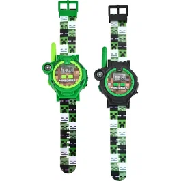 Kids Licensing Montre Talkie-Walkie Minecraft pour Enfants dès 6 ans avec Boussole, Chronomètre et Portée 100 mètres
