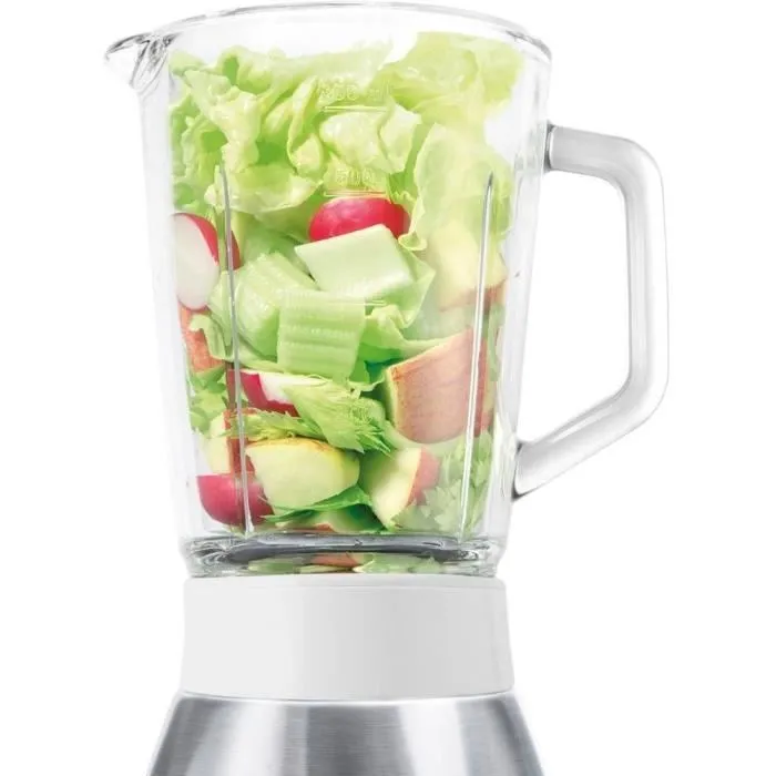 Sencor SBL 3271SS Blender Mixeur, Puissance 250 W, Bol Verre 0.8 L, 2 Niveaux de Vitesse avec Fonction Pulse, Lames Acier Inoxydable, Pour Soupes, Cocktails, Aliments Bébé