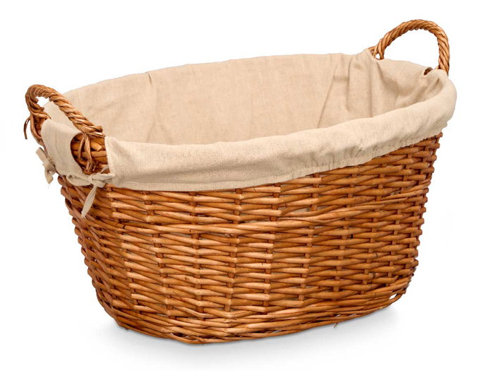 KIPIT Panier ovale avec anses en osier Naturel
