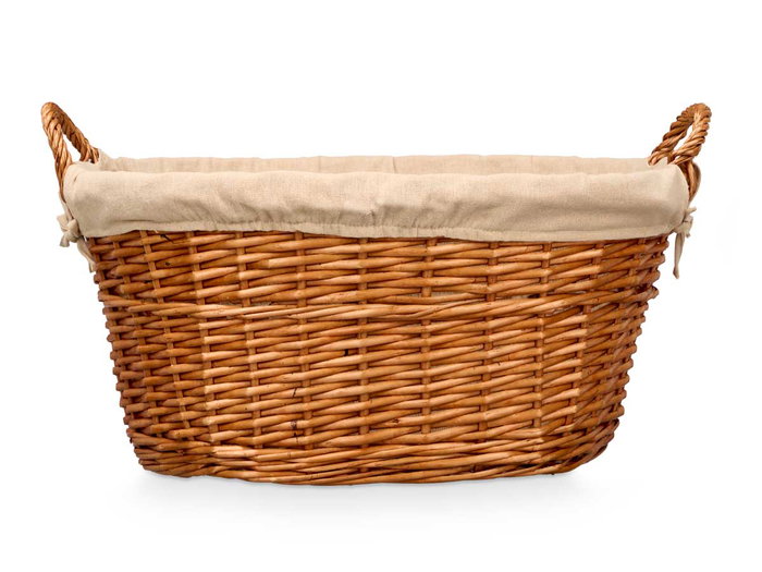 KIPIT Panier ovale avec anses en osier Naturel