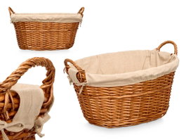 KIPIT Panier ovale avec anses en osier Naturel