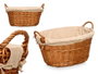 KIPIT Panier ovale avec anses en osier Naturel