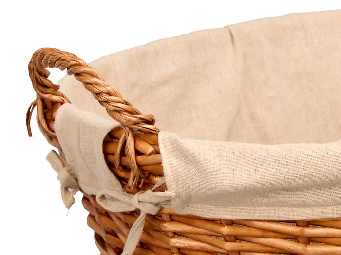 KIPIT Panier ovale avec anses en osier Naturel