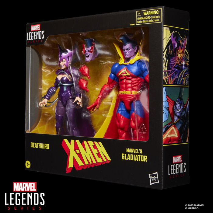 HASBRO Blister 2 figurines Deathbird & Marvel's Gladiator X-Men Marvel Legends Series 15cm